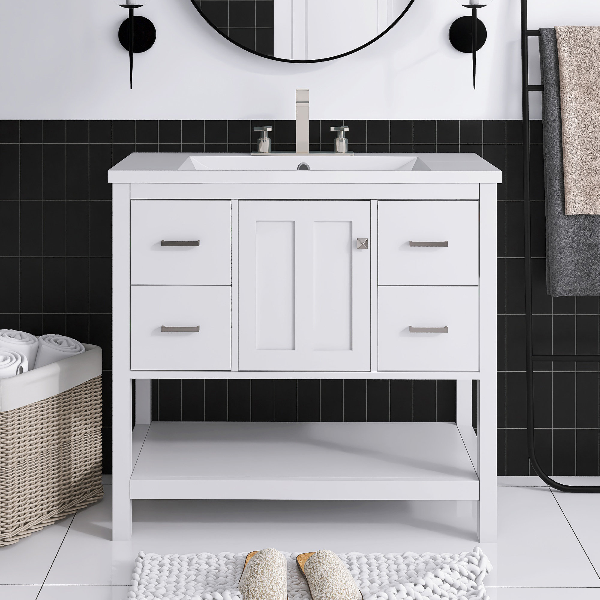 ♡nk♡ Staykiwi 36'' Single Bathroom Vanity with Resin Top | Wayfair